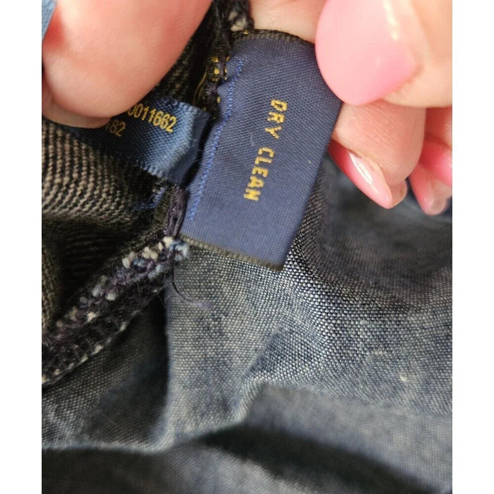 Polo Ralph Lauren Cuffed Dark Indigo Blue Flat Front Jean Chino's Size 6 - Picture 8 of 11